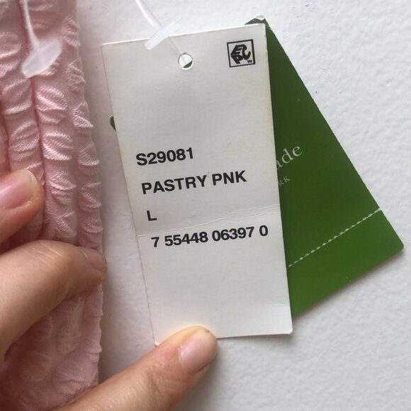 Kate Spade Pink Marina Piccola  textured Scalloped Bikini Size Large strapless - Picture 6 of 16